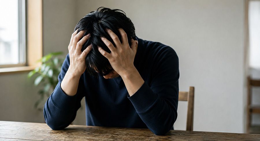 Person sitting at table working through RAIN acronym for hard emotion processing